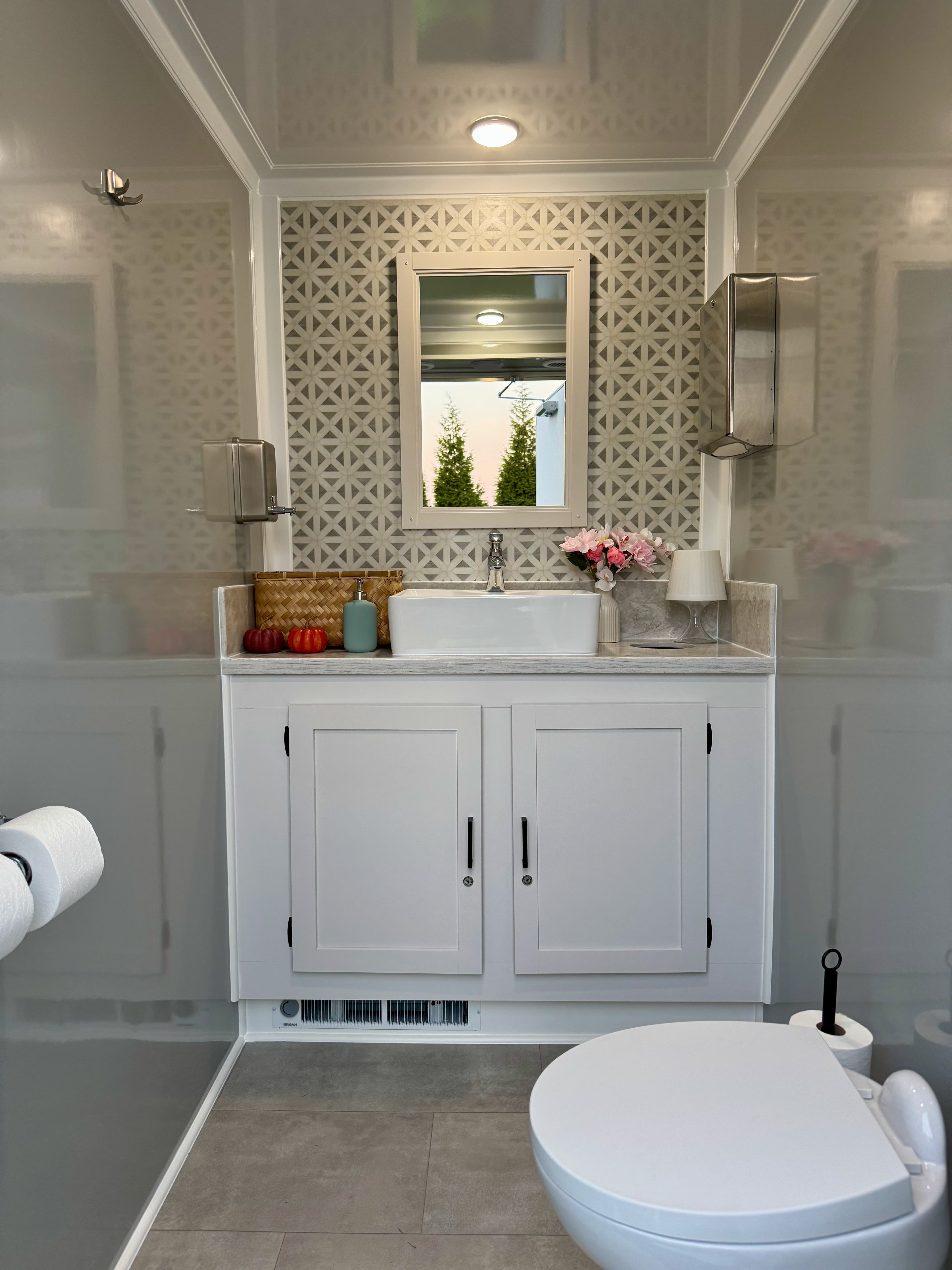 Marquee luxury restroom trailer interior
